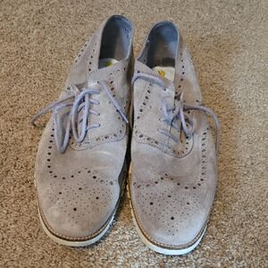 Men's Suede Brogue Shoes - Gray